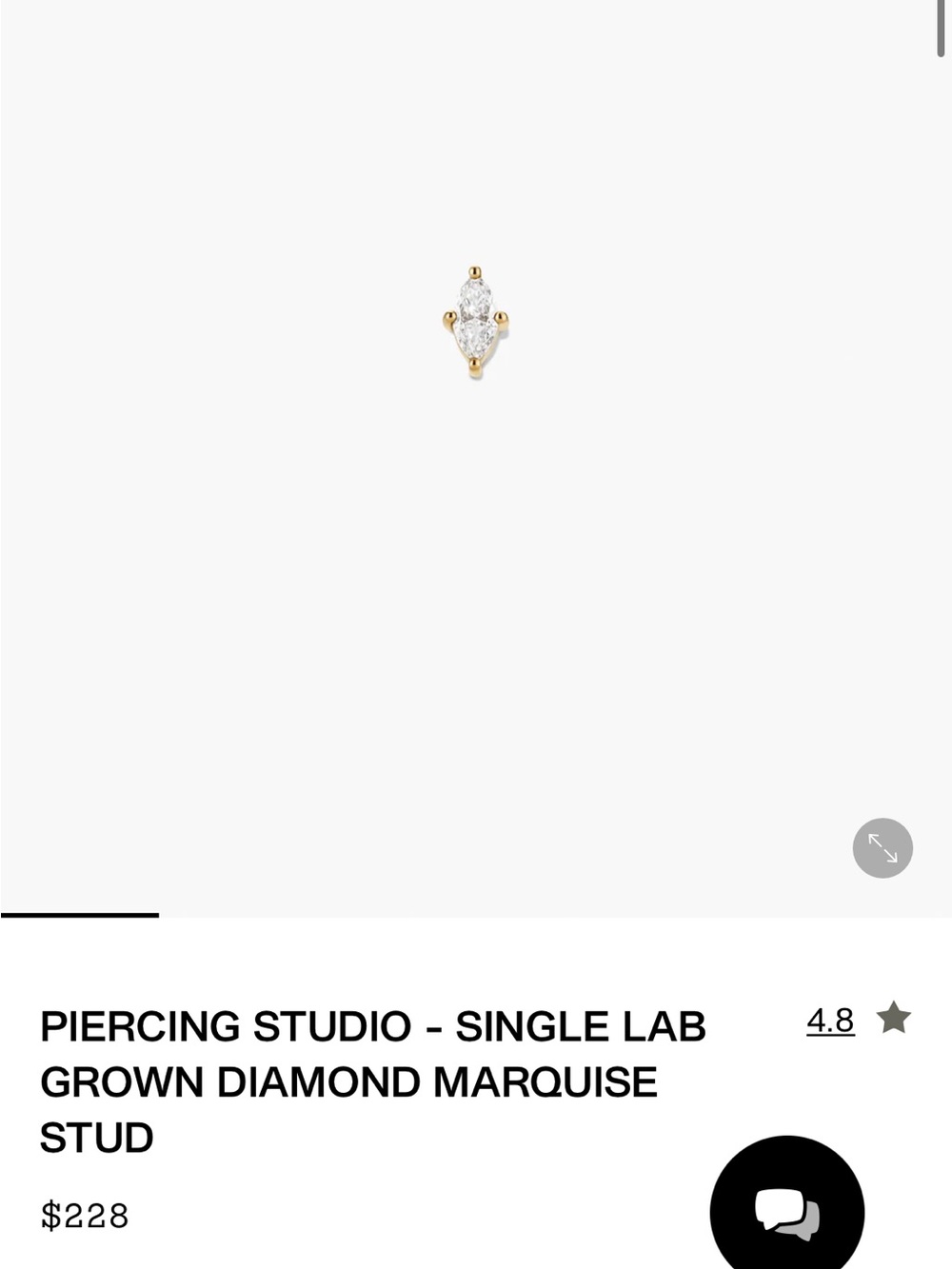 Mejuri Flatback Marquise Diamond Single Earring